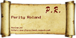 Perity Roland névjegykártya